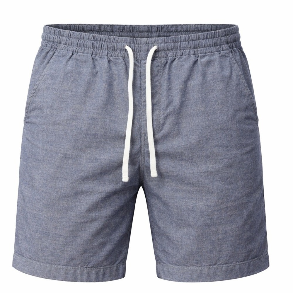 J.Crew Shorts Mens M Blue Chambray Elastic Drawstring Cotton C3580 Casual 6in